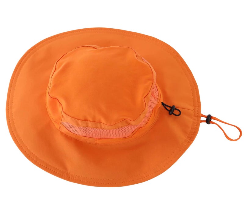 Connectyle Boys Girls Bucket Sun Hat Adjustable Safari Hat Wide Brim Outdoor Summer Hat M Orange - Image 2